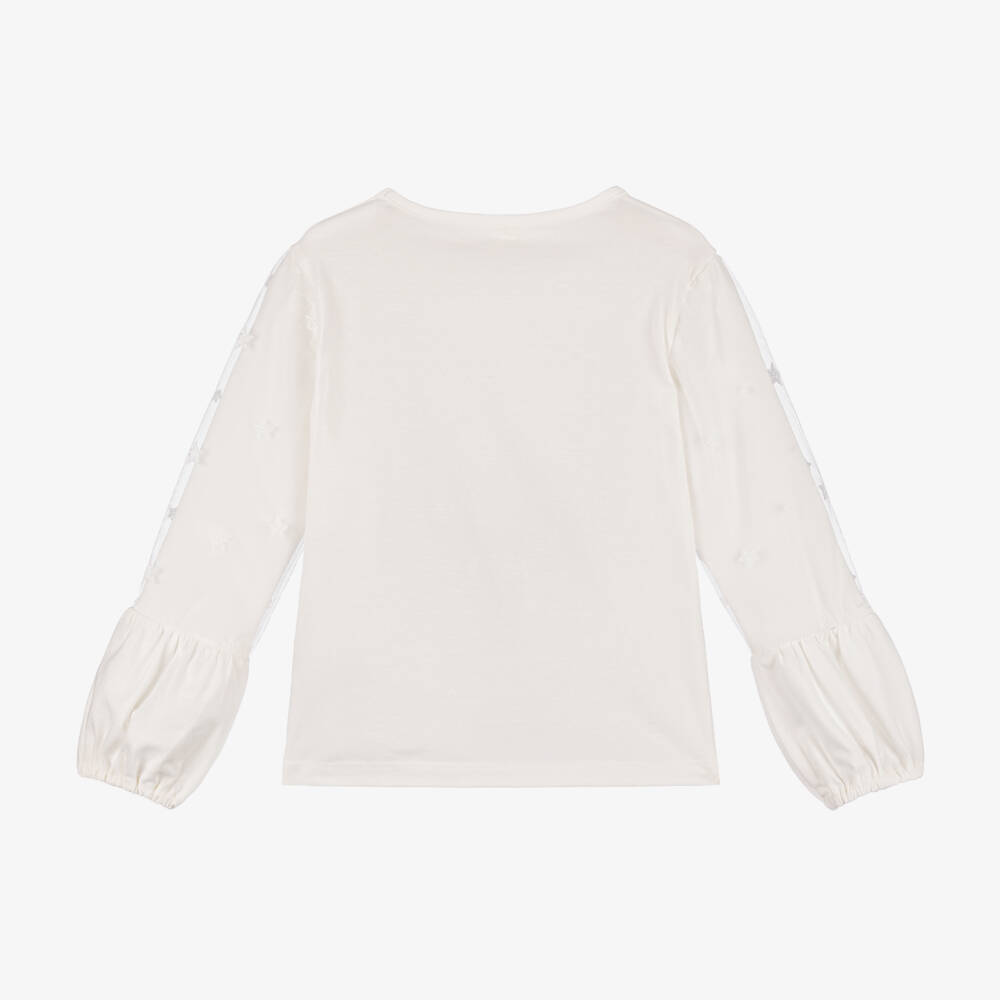 Lapin House-Girls Ivory Ballet Print Top | Childrensalon Outlet