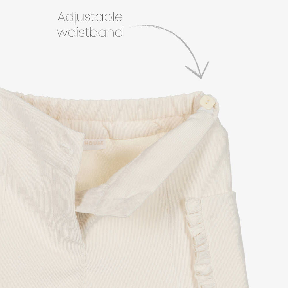 Lapin House-Girls Ivory Corduroy Pocket Culottes | Childrensalon Outlet