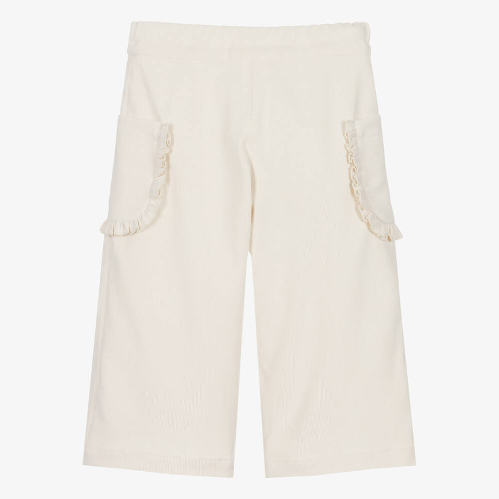 Lapin House-Girls Ivory Corduroy Pocket Culottes | Childrensalon Outlet