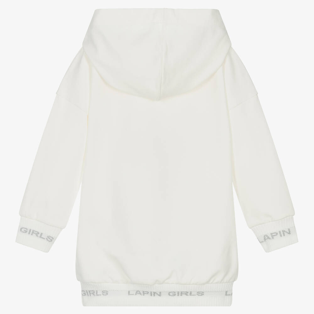 Lapin House-Girls Ivory Cotton Hooded Dress | Childrensalon Outlet