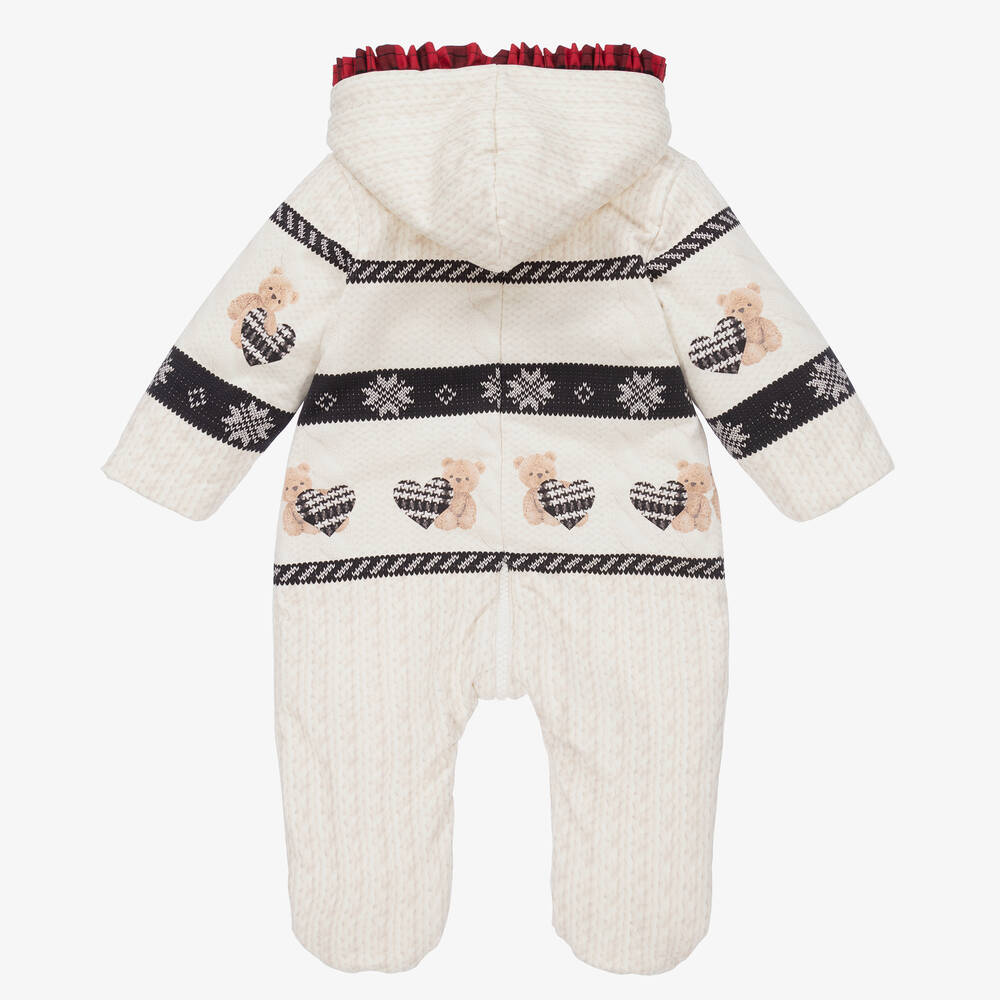 Lapin House-Girls Ivory Cotton Pramsuit | Childrensalon Outlet