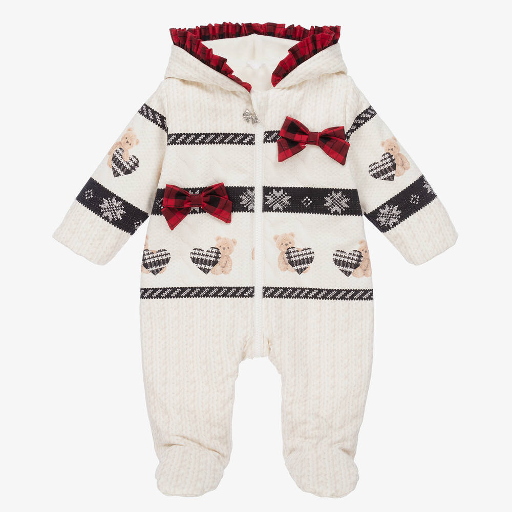 Lapin House - Combi-pilote ivoire en coton fille | Childrensalon