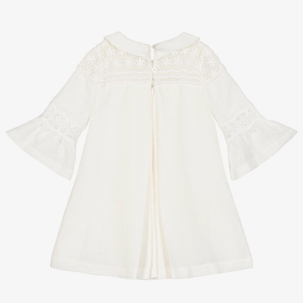 Lapin House-Girls Ivory Cotton & Silk Dress | Childrensalon Outlet