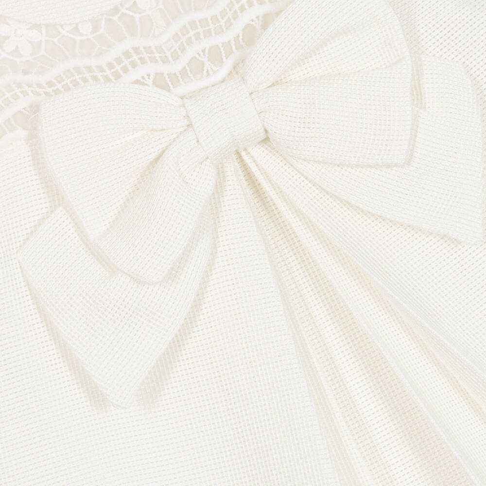 Lapin House-Girls Ivory Cotton & Silk Dress | Childrensalon Outlet