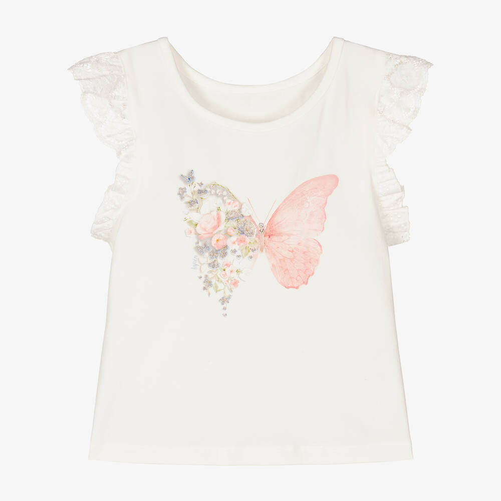 Lapin House-Girls Ivory Cotton Top | Childrensalon Outlet