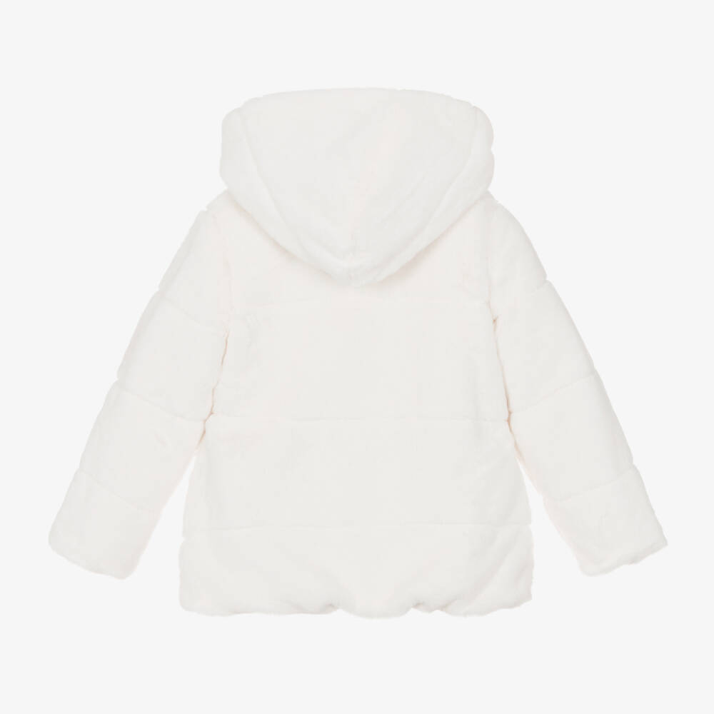 Lapin House-Girls Ivory Dual-Sided Fur Coat | Childrensalon Outlet