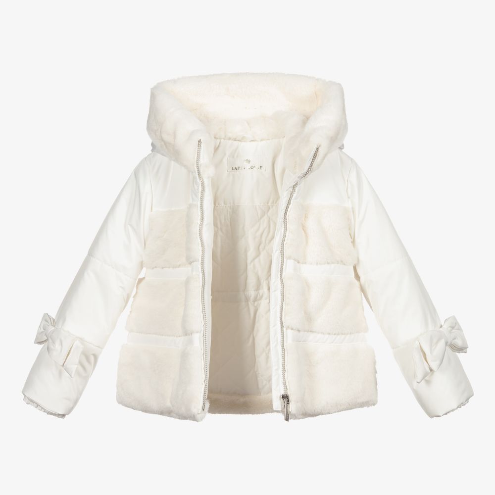 Lapin House-Girls Ivory Faux Fur Jacket | Childrensalon Outlet