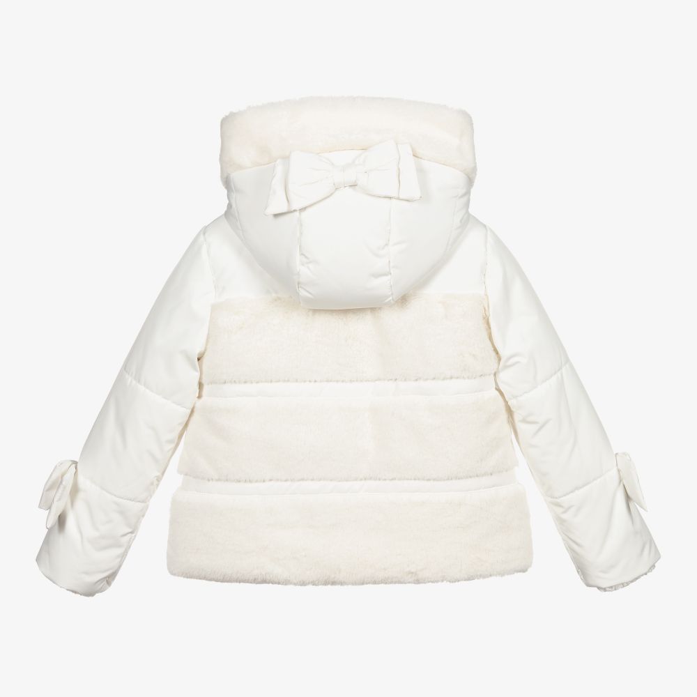 Lapin House-Girls Ivory Faux Fur Jacket | Childrensalon Outlet