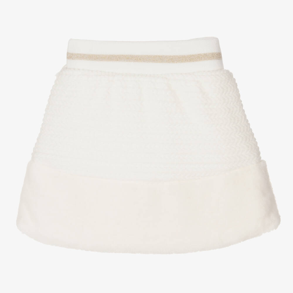 Lapin House-Girls Ivory Faux Fur Skirt | Childrensalon Outlet