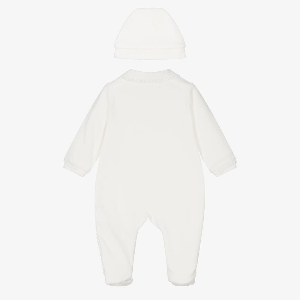 Lapin House-طقم أفرول بيبي غرو وقبعة مزيج فيسكوز محبوك لون عاجي | Childrensalon Outlet