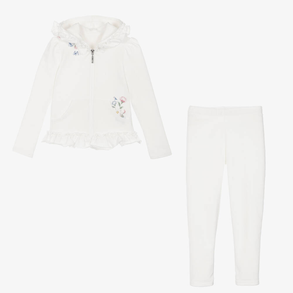 Lapin House-Girls Ivory Floral Outfit Set | Childrensalon Outlet