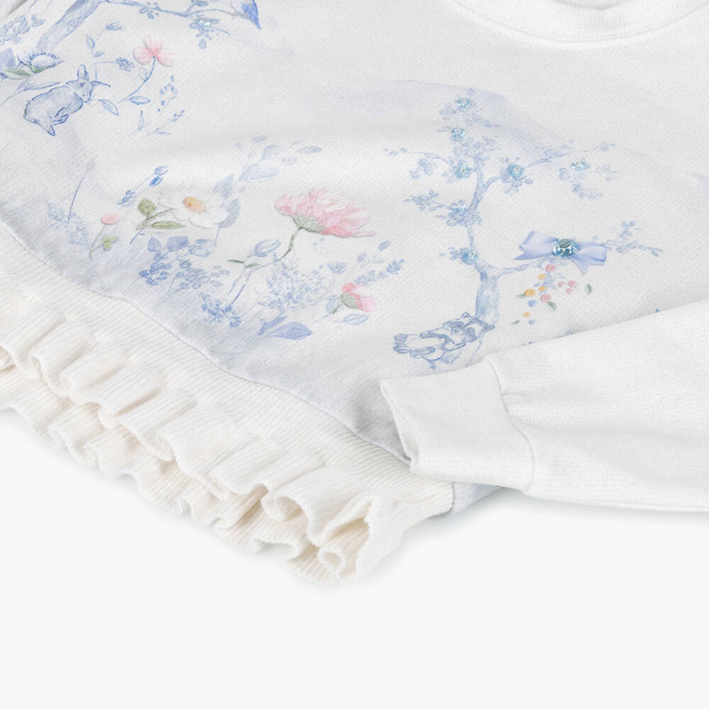 Lapin House-Girls Ivory Forest Print Sweatshirt | Childrensalon Outlet