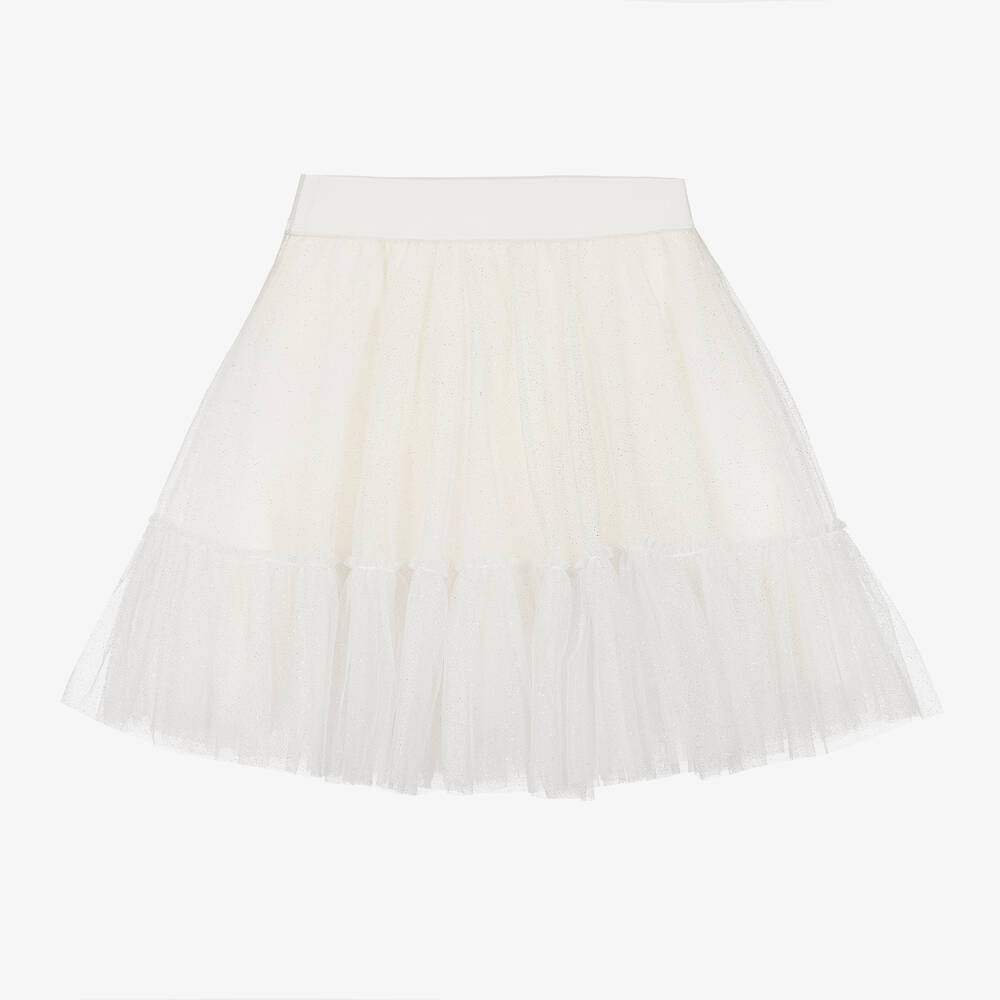 Lapin House-Girls Ivory Glitter Tulle Skirt | Childrensalon Outlet