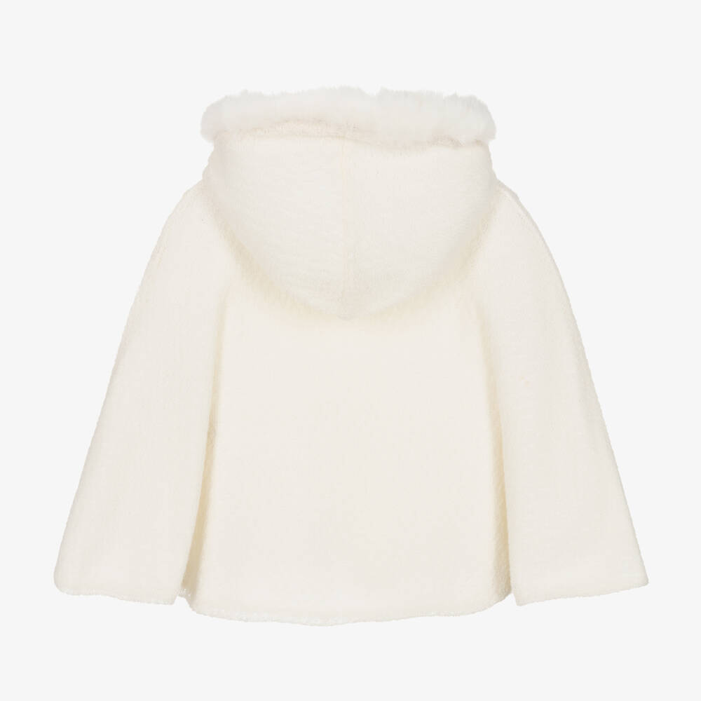 Lapin House-Girls Ivory Hooded Cape | Childrensalon Outlet