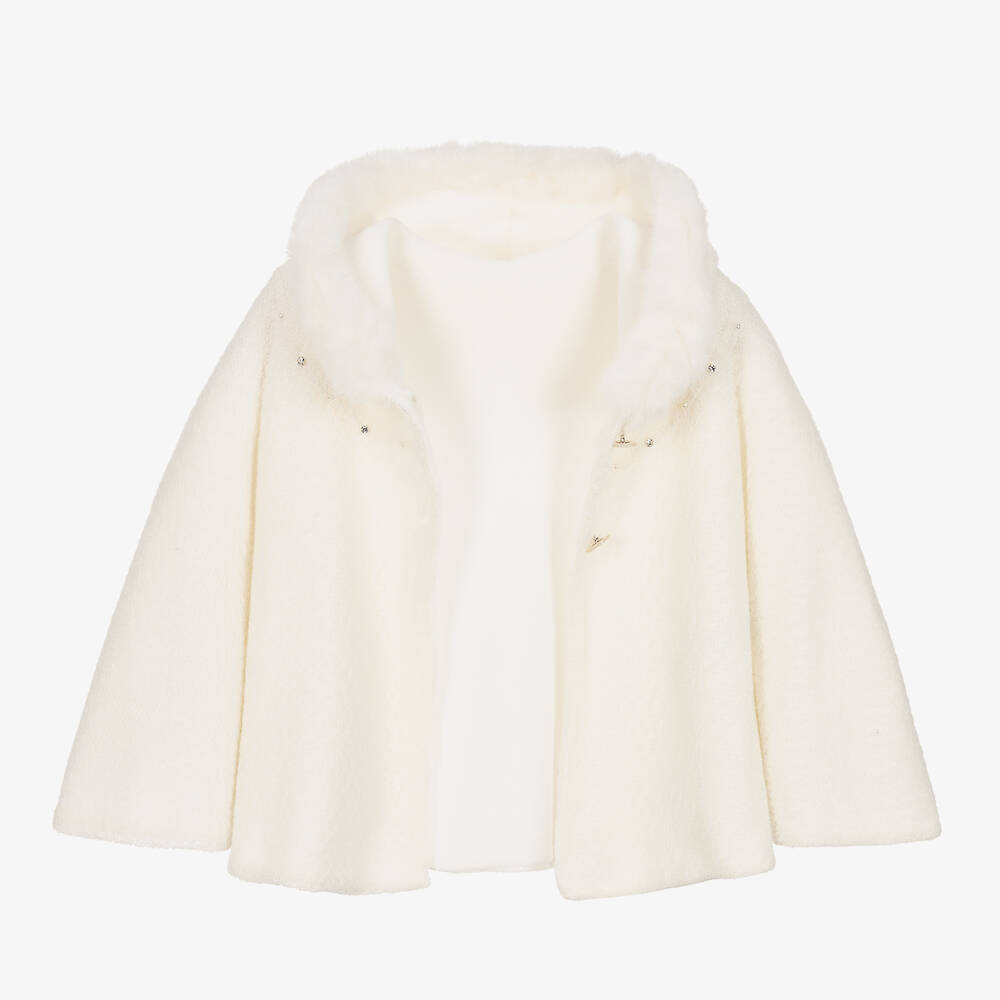 Lapin House-Girls Ivory Hooded Cape | Childrensalon Outlet