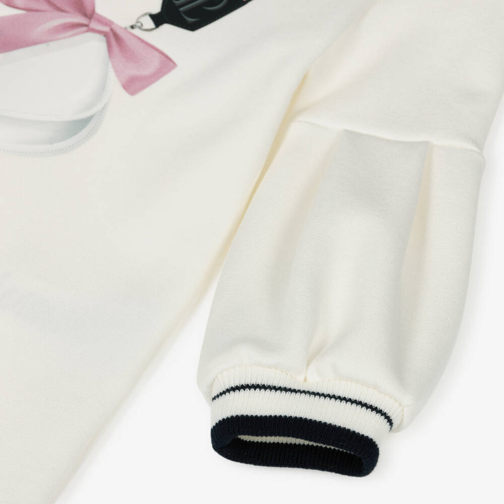 Lapin House-Girls Ivory Jersey Crossbody Bag Dress | Childrensalon Outlet