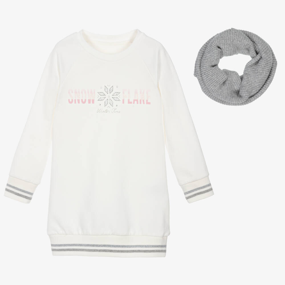 لابين هاوس-طقم فستان قطن لون عاجي | Childrensalon Outlet