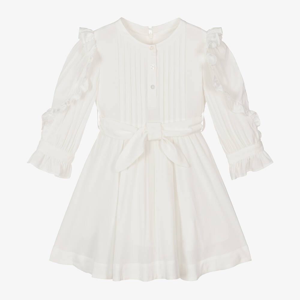 Lapin House-Girls Ivory Ruffle Shirt Dress | Childrensalon Outlet