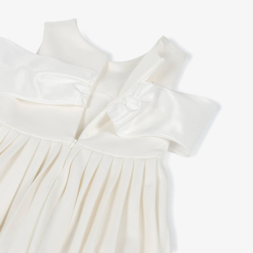 Lapin House-Girls Ivory Satin Bow Dress | Childrensalon Outlet