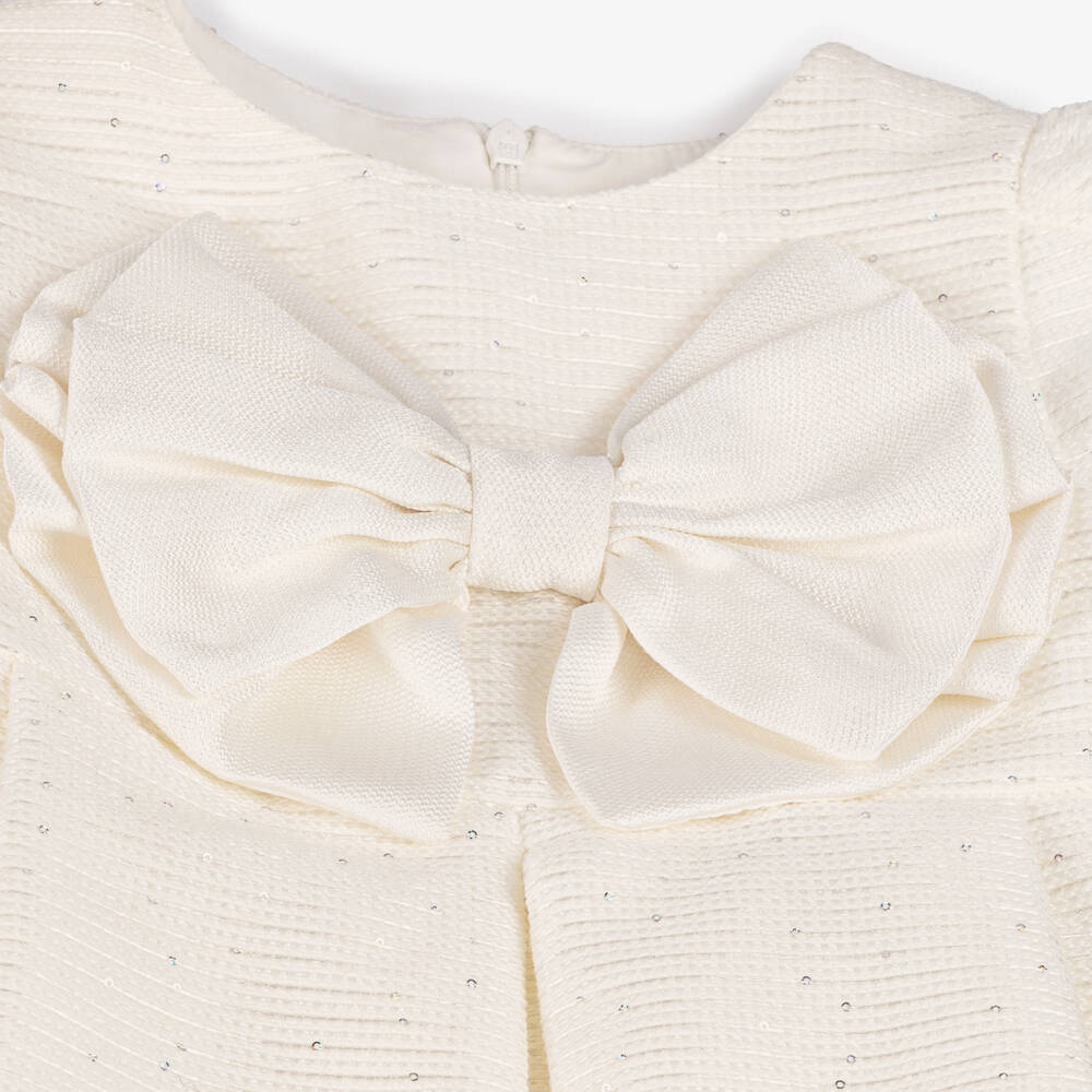 Lapin House-Girls Ivory Sequined Bow Dress | Childrensalon Outlet