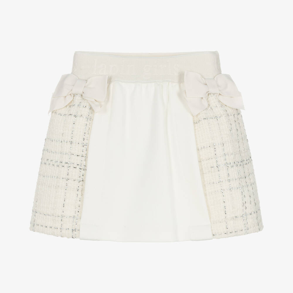 Lapin House-Girls Ivory & Silver Tweed Skirt | Childrensalon Outlet