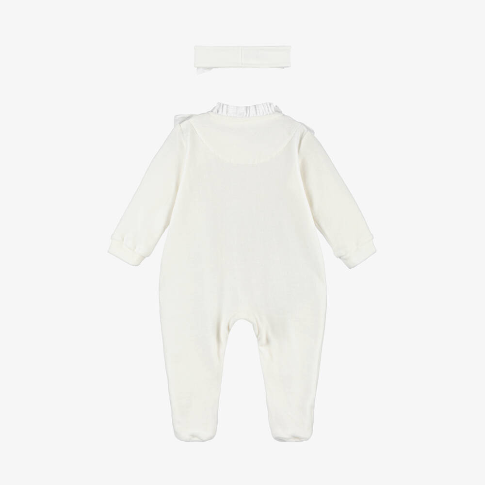 Lapin House-أفرول بيبي غرو قطيفة لون عاجي | Childrensalon Outlet