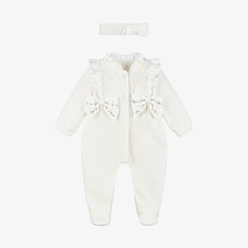Lapin House-أفرول بيبي غرو قطيفة لون عاجي  | Childrensalon Outlet