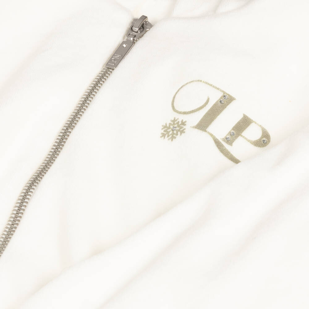 Lapin House-Girls Ivory Velour Hoodie Set | Childrensalon Outlet