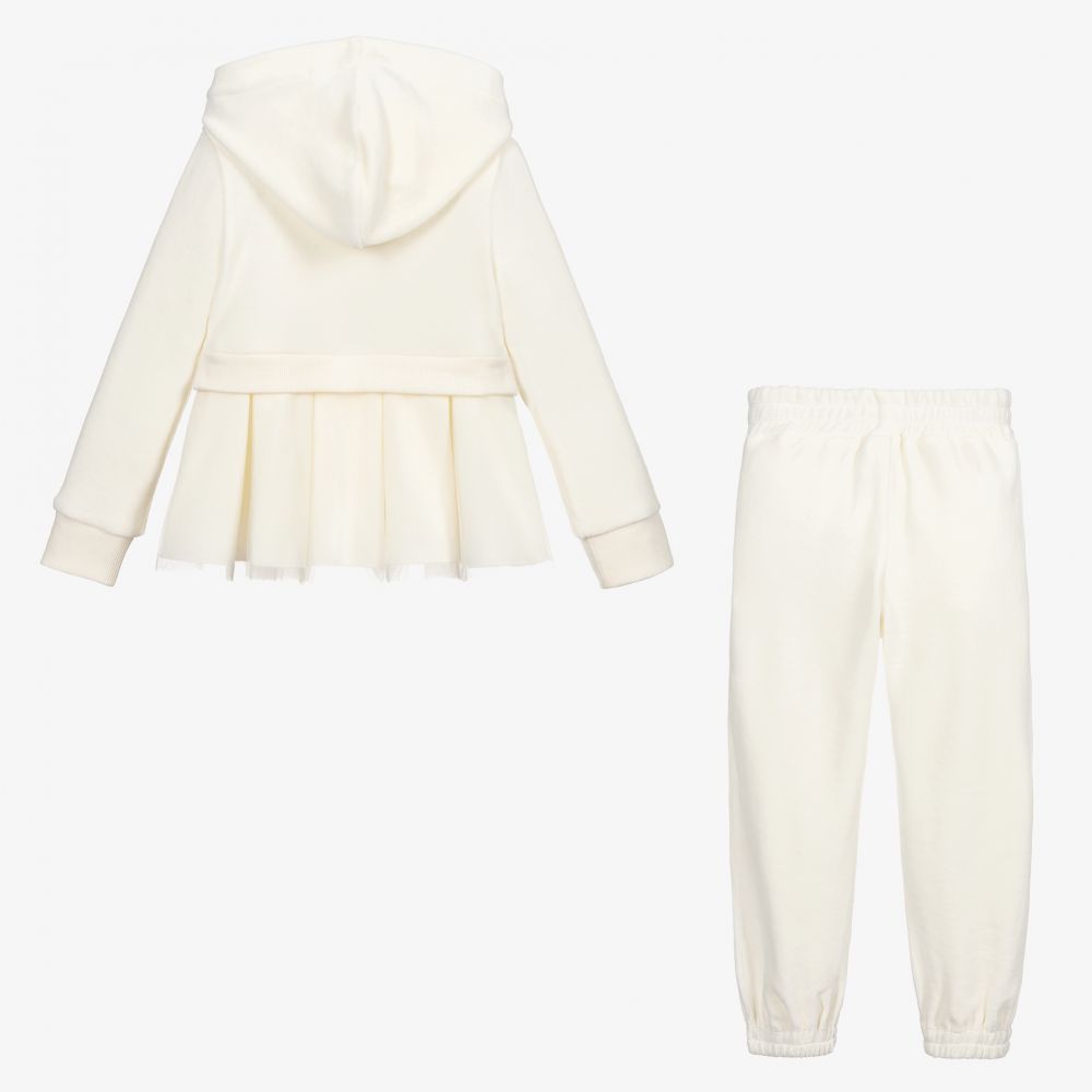 Lapin House-Girls Ivory Velour Tracksuit | Childrensalon Outlet