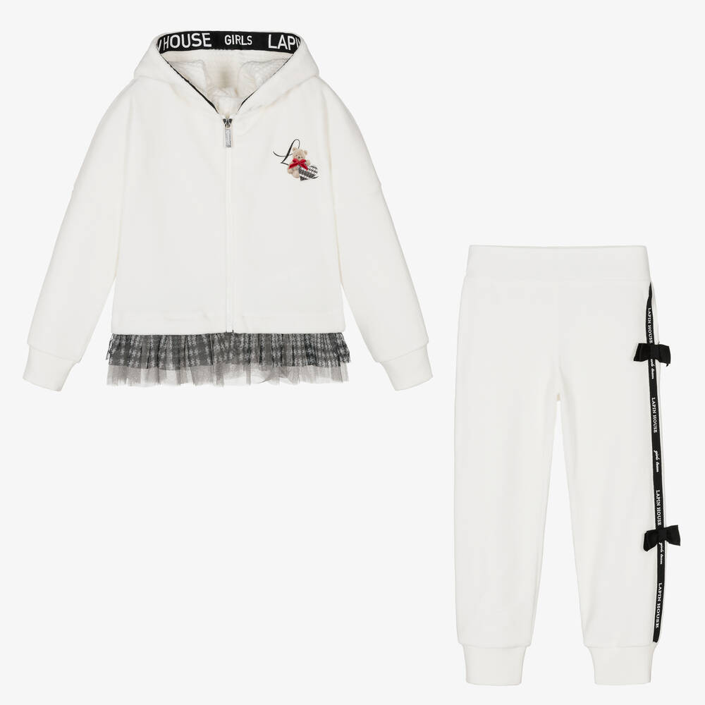 Lapin House-Girls Ivory Velour Tracksuit | Childrensalon Outlet