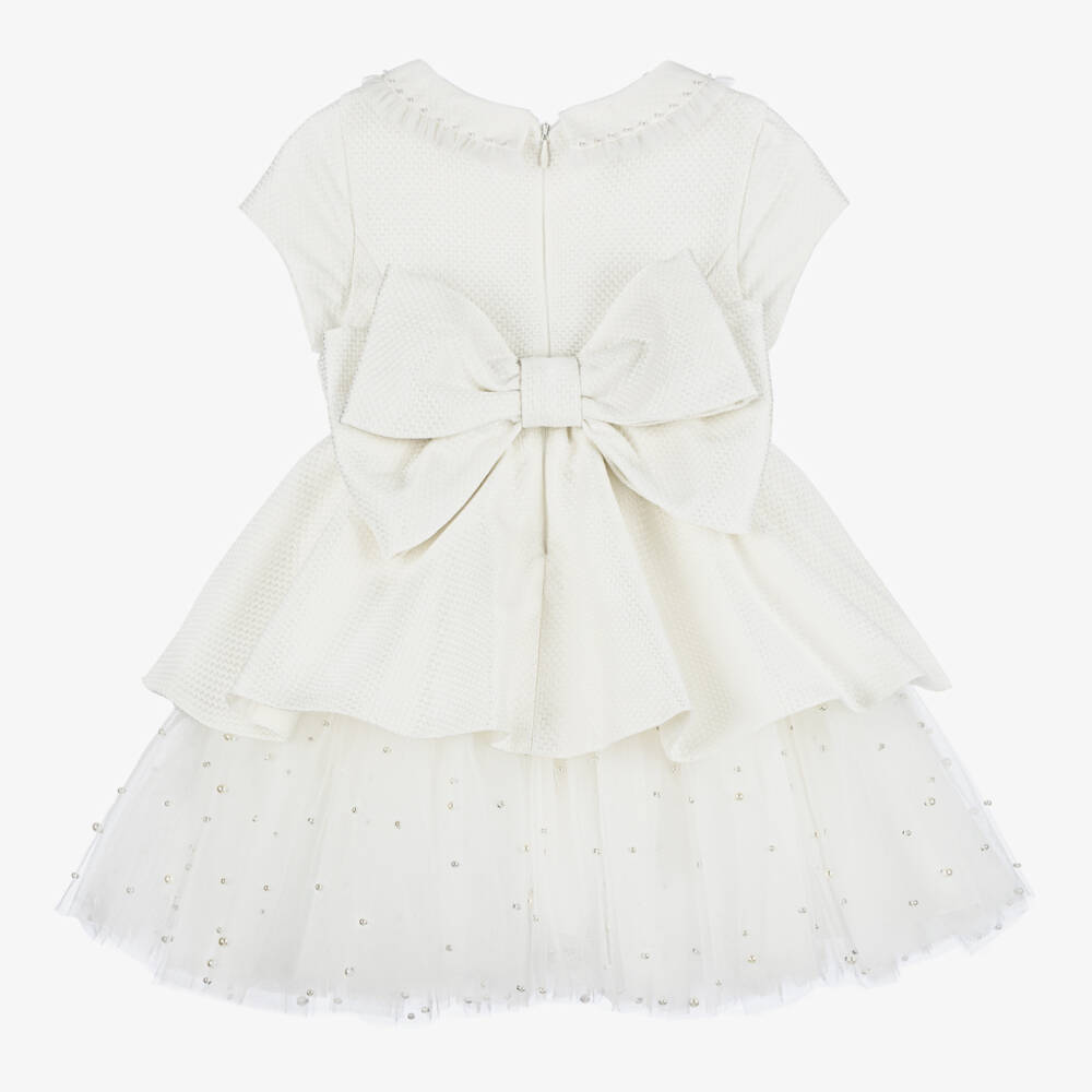 Lapin House-Girls Ivory Zigzag Jacquard Dress | Childrensalon Outlet