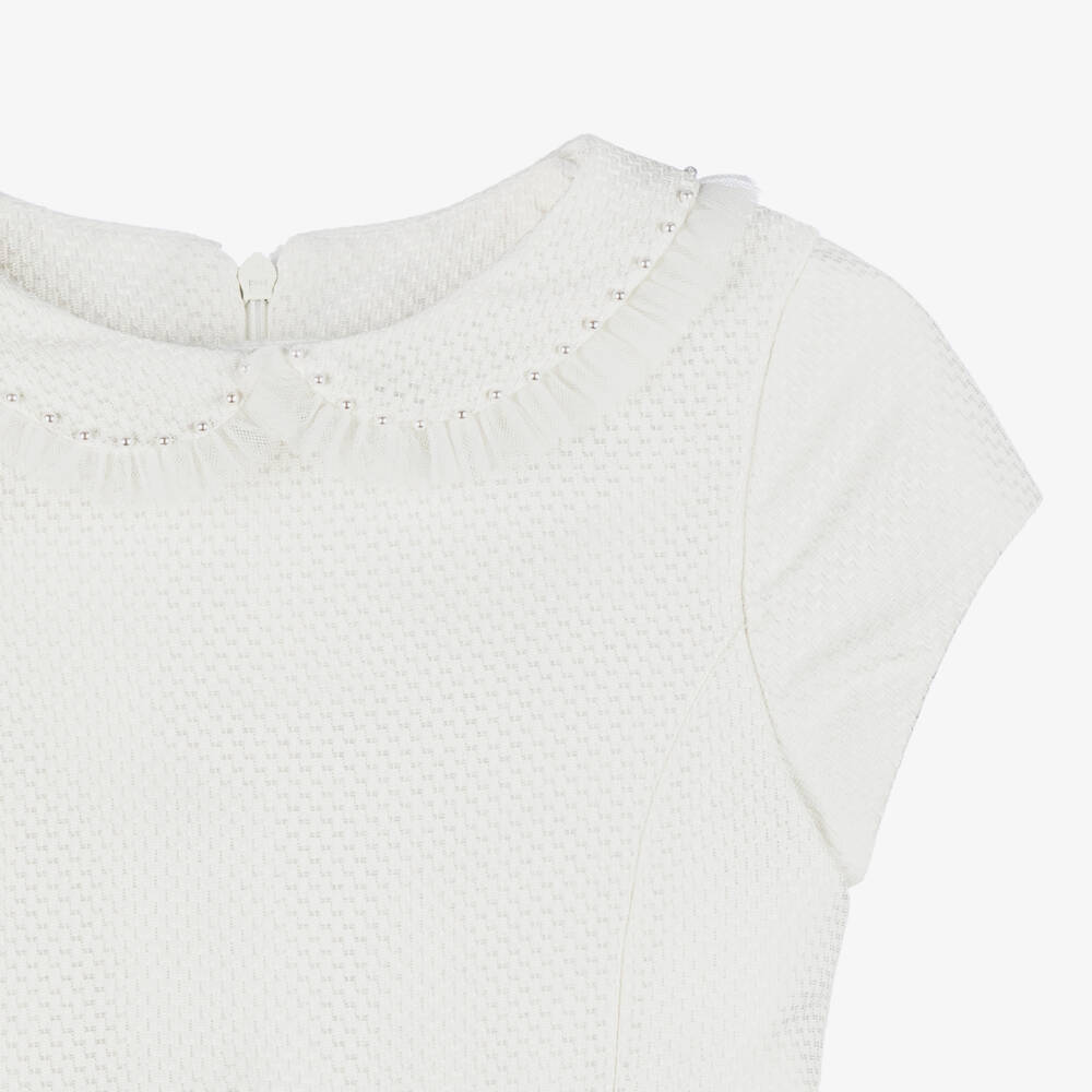 Lapin House-Girls Ivory Zigzag Jacquard Dress | Childrensalon Outlet