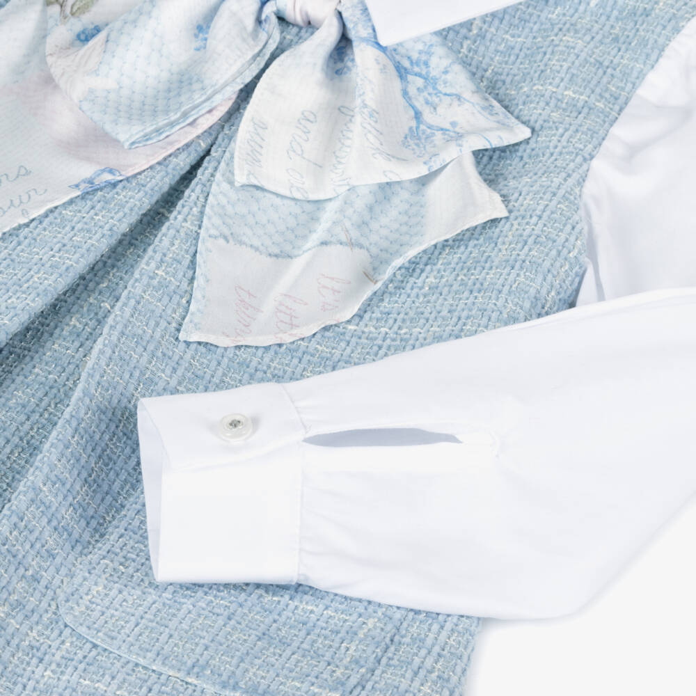 Lapin House-Girls Light Blue Tweed Dress | Childrensalon Outlet