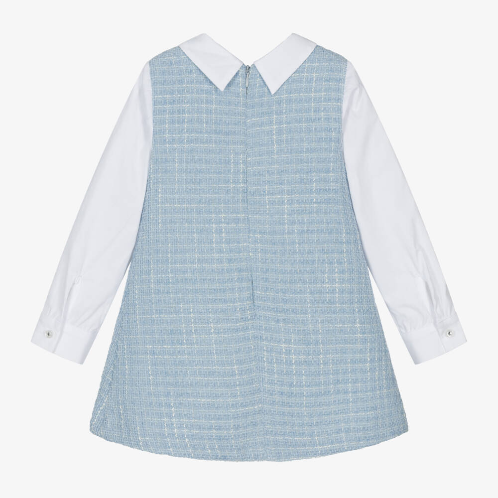 Lapin House-Girls Light Blue Tweed Dress | Childrensalon Outlet