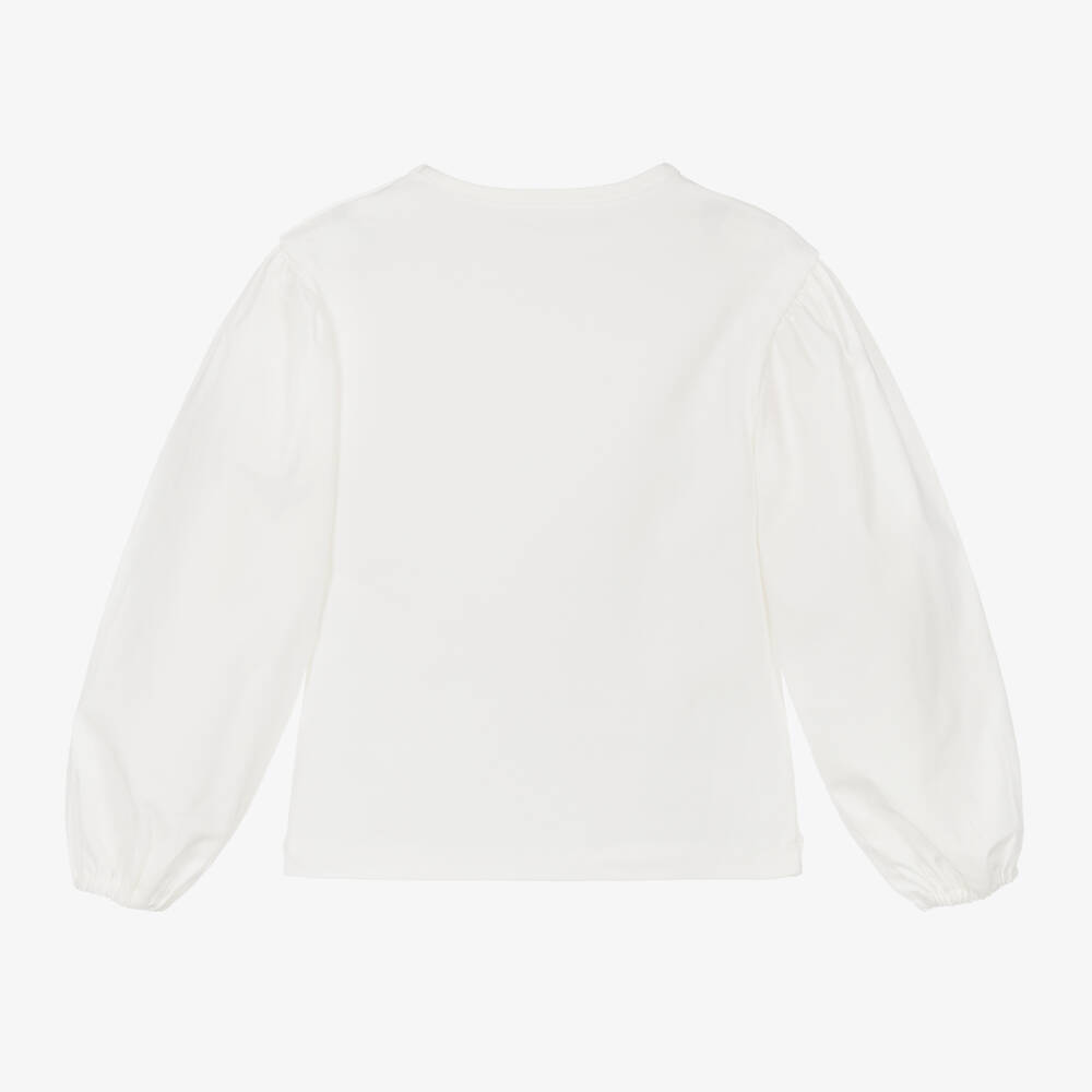 Lapin House-توب قطن جيرسي لون عاجي للبنات | Childrensalon Outlet