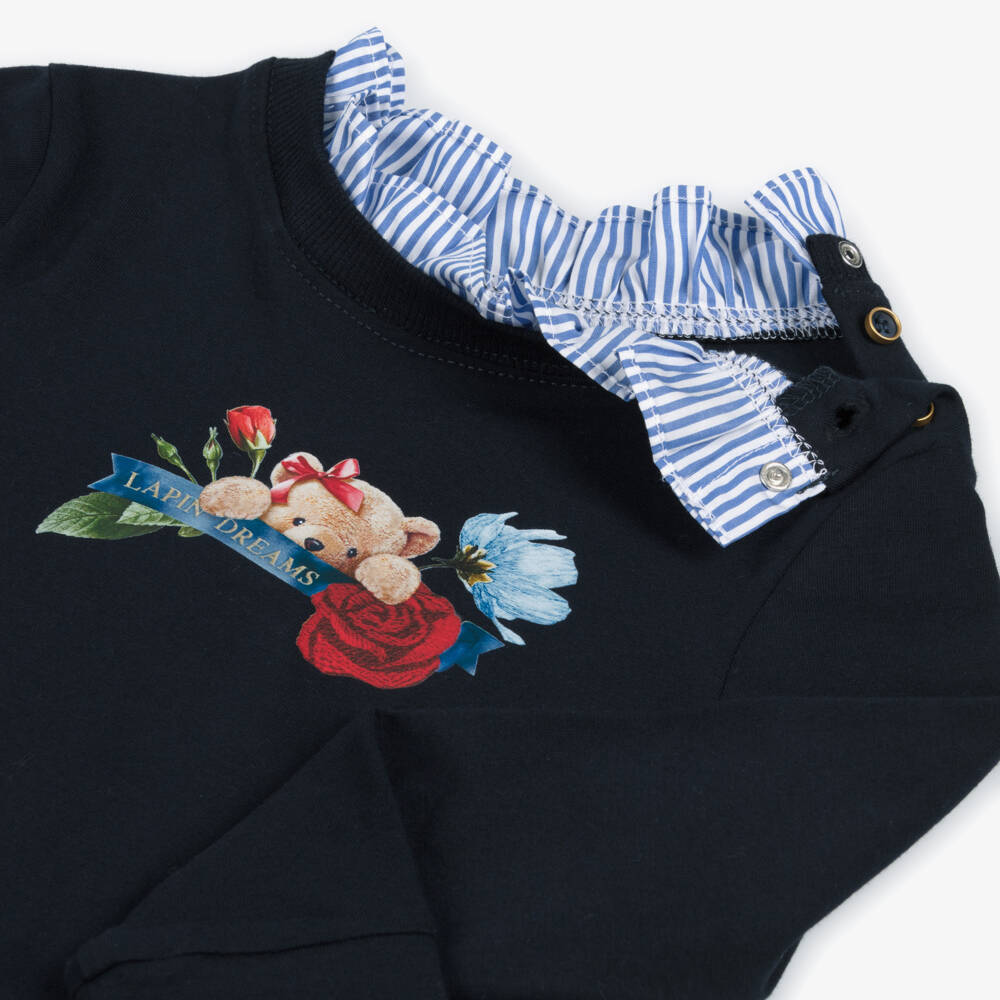 Lapin House-Girls Midnight Cotton Jersey Top | Childrensalon Outlet