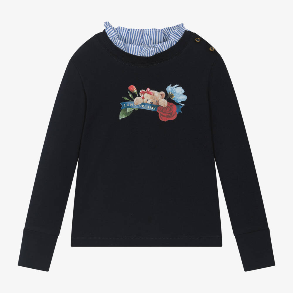Lapin House-Girls Midnight Cotton Jersey Top | Childrensalon Outlet