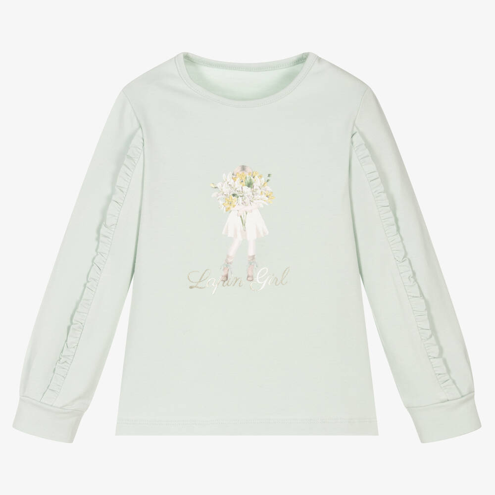 Lapin House-Girls Mint Green Cotton Top | Childrensalon Outlet