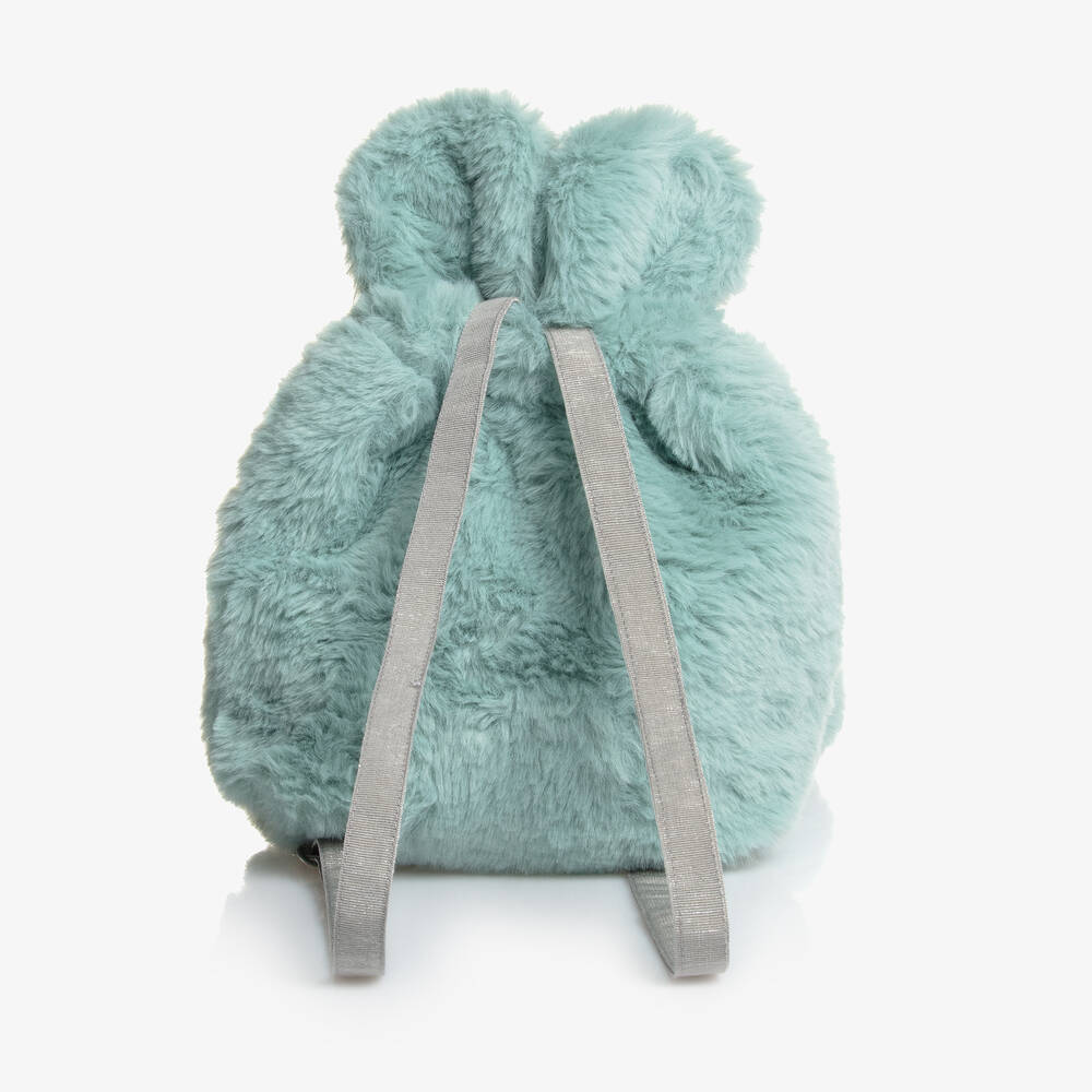 Lapin House-Girls Mint Green Faux Fur Backpack (20cm) | Childrensalon Outlet