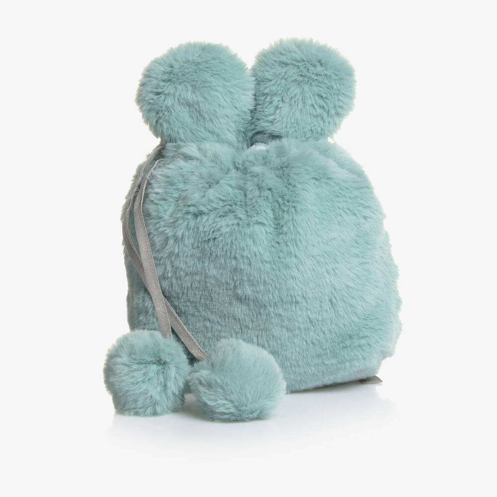 Lapin House - Sac à dos vert menthe fausse fourrure fille 20 cm | Childrensalon