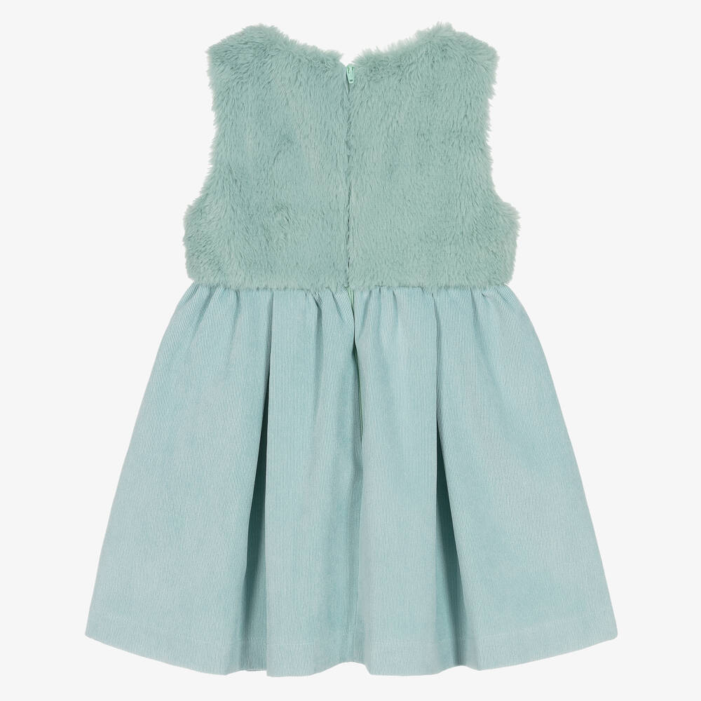 Lapin House-Girls Mint Green Plush & Corduroy Dress | Childrensalon Outlet