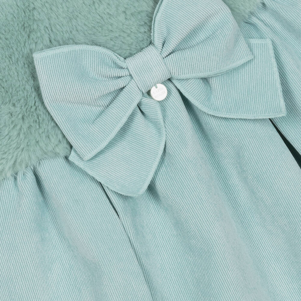 Lapin House-Girls Mint Green Plush & Corduroy Dress | Childrensalon Outlet