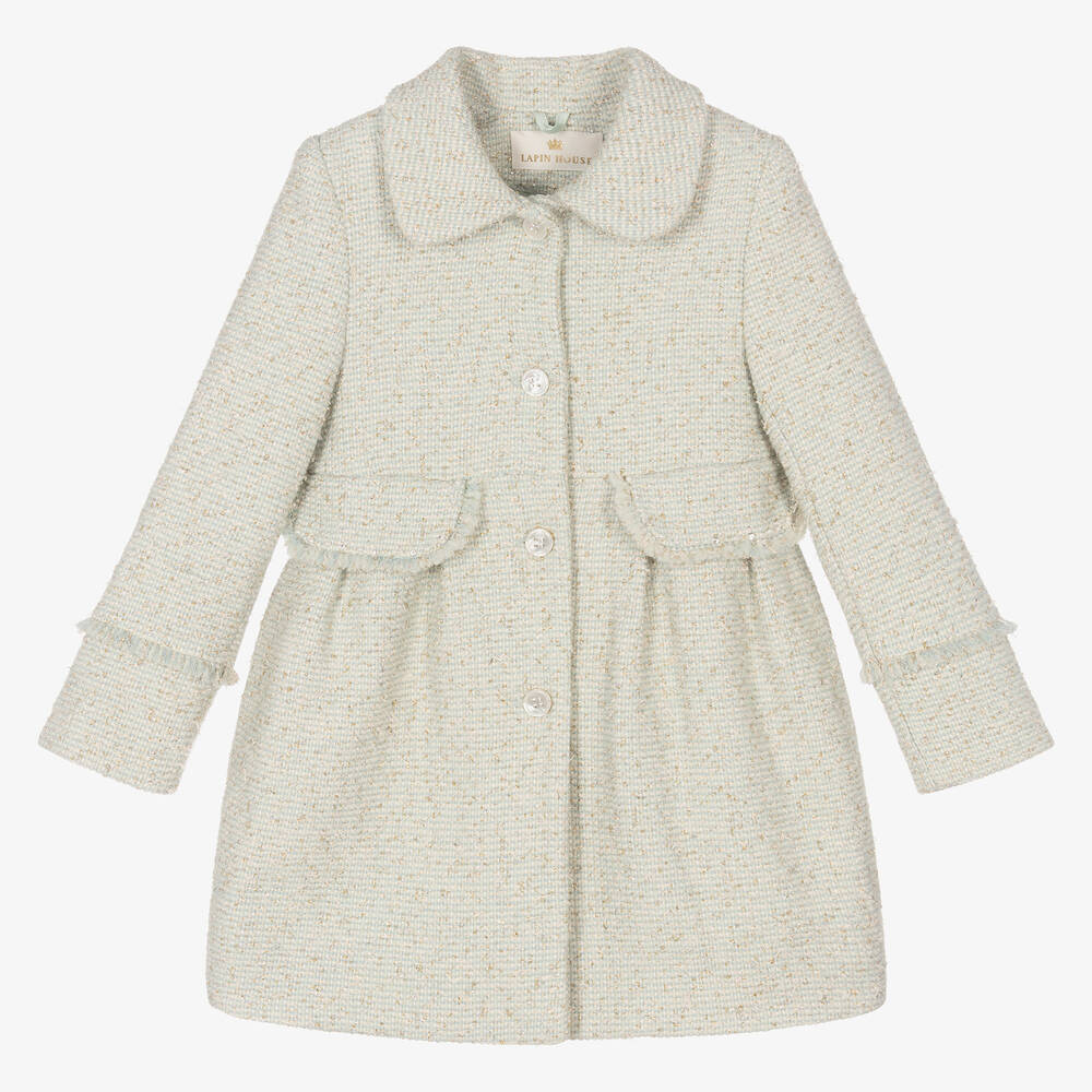 Lapin House - Girls Mint Green Twill Coat | Childrensalon