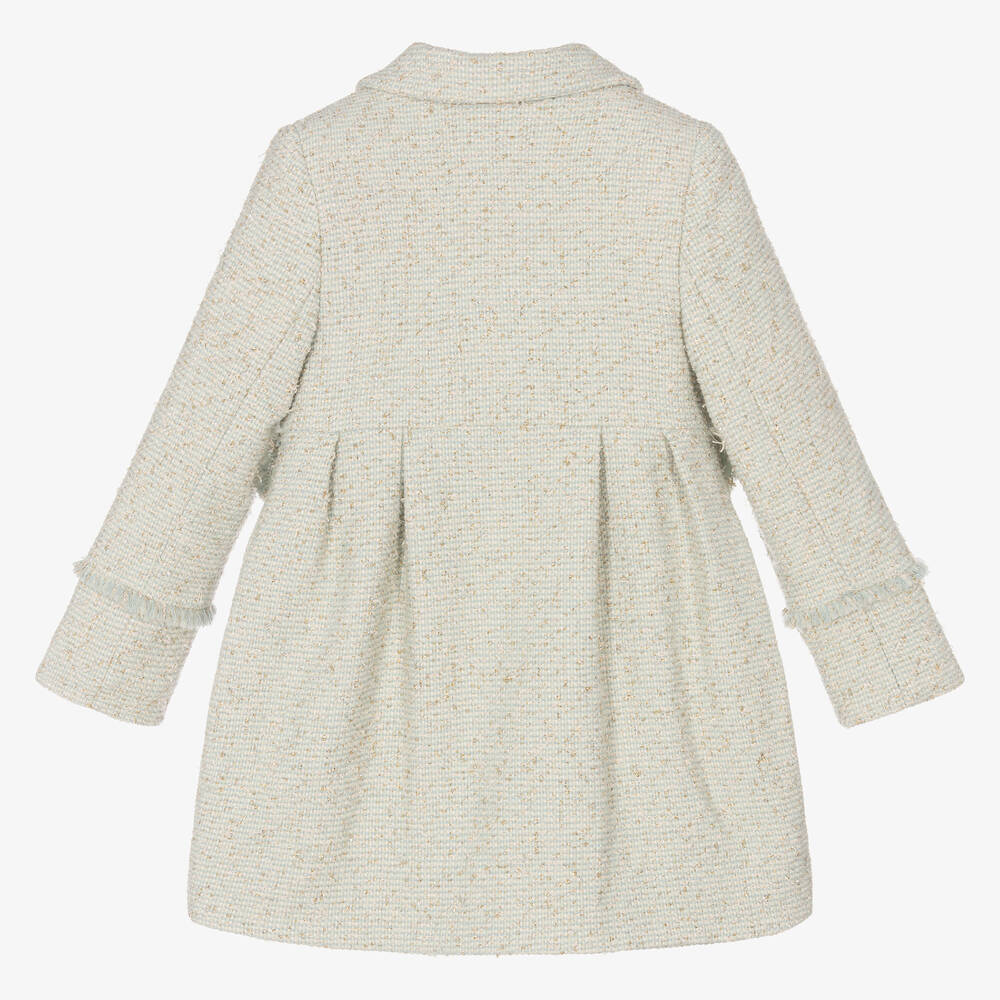 Lapin House-معطف قطن تويل لون أخضر نعناعي للبنات | Childrensalon Outlet
