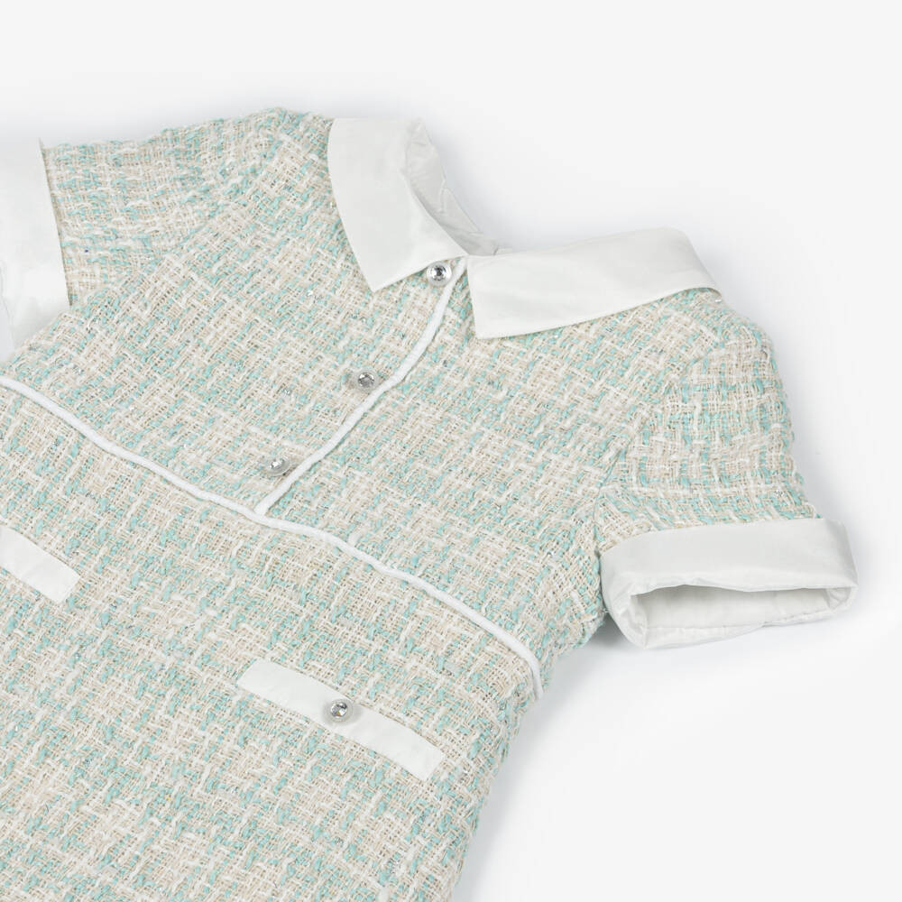 Lapin House-Girls Mint Tweed Peter Pan Dress | Childrensalon Outlet