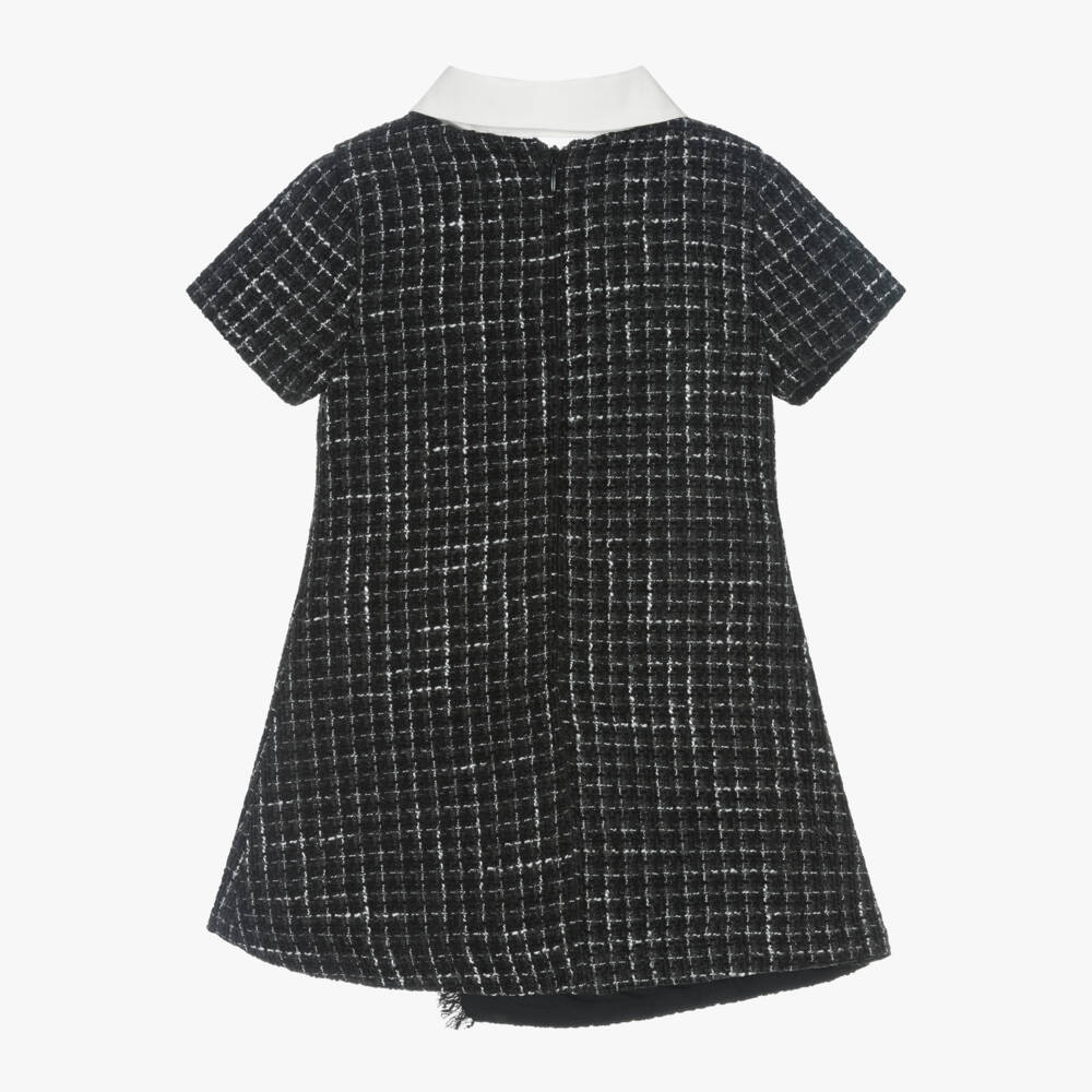 Lapin House-Girls Monochrome Tweed Dress | Childrensalon Outlet