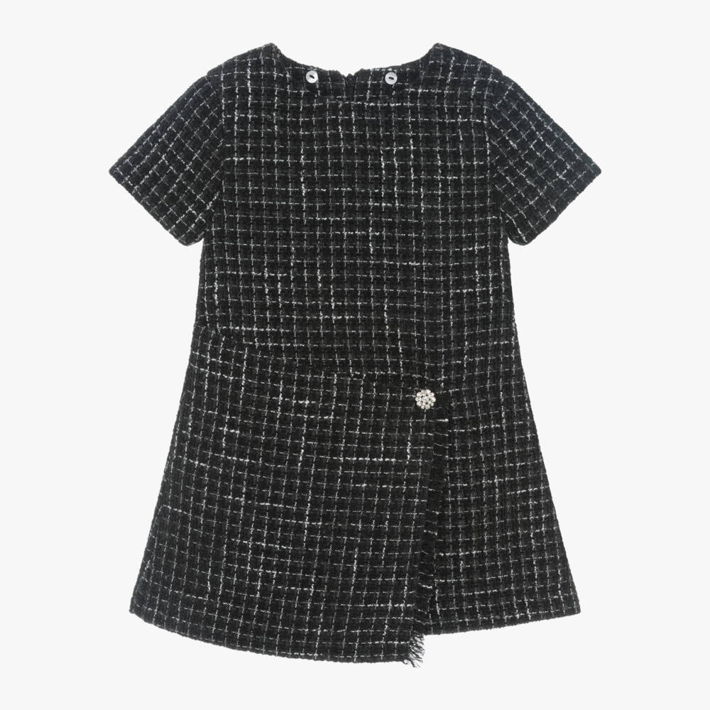 Lapin House-Girls Monochrome Tweed Dress | Childrensalon Outlet