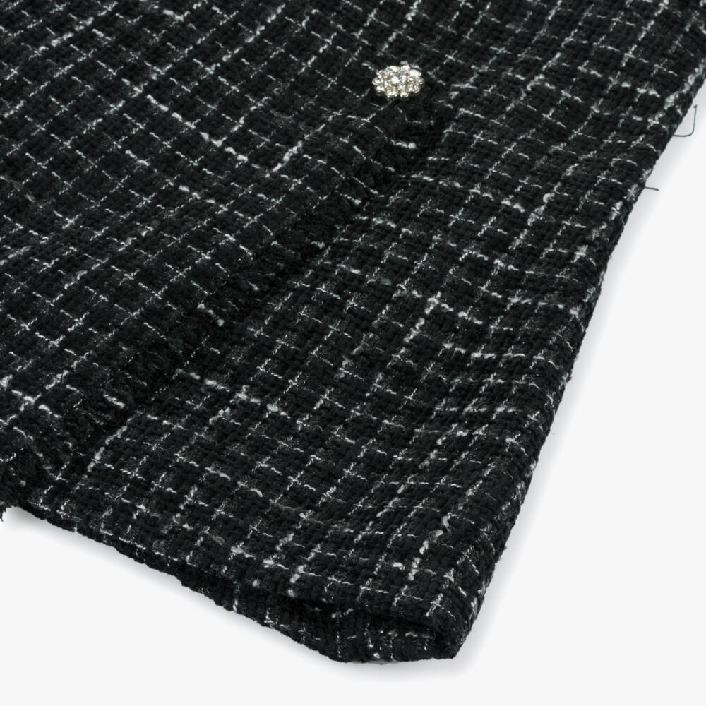 Lapin House-Girls Monochrome Tweed Dress | Childrensalon Outlet