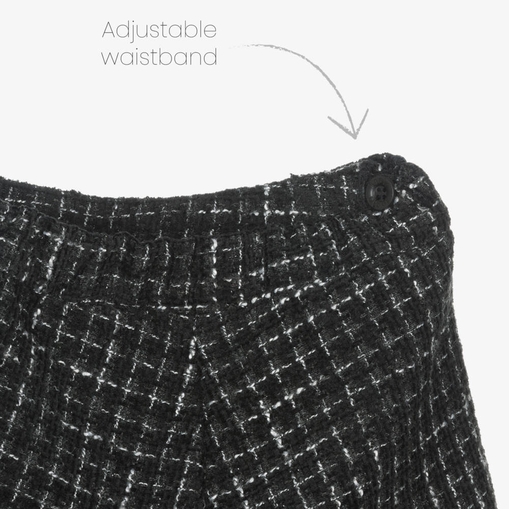 لابين هاوس-سكورت تويد لون أسود وأبيض للبنات | Childrensalon Outlet