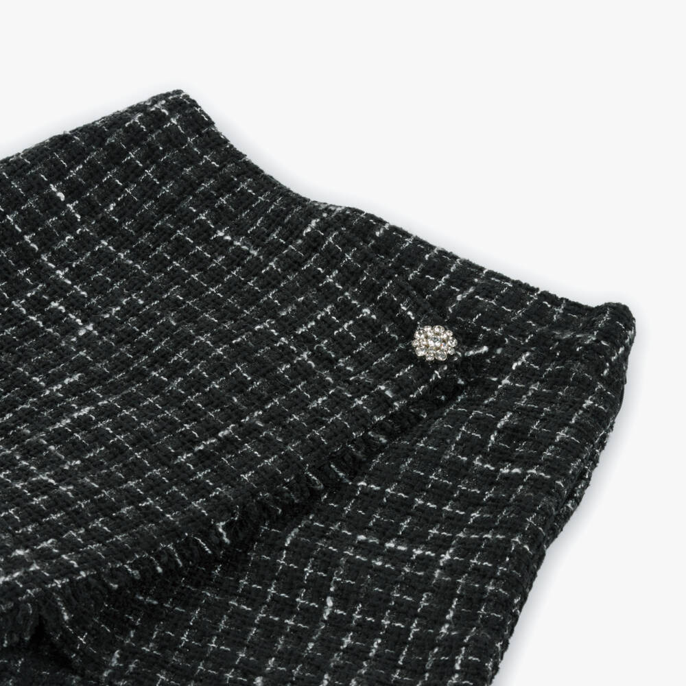 لابين هاوس-سكورت تويد لون أسود وأبيض للبنات | Childrensalon Outlet